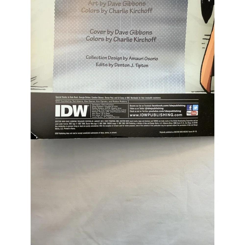 Doctor Who Dave Gibbons Treasury Edition #1 IDW Oversized Graphic Novel TPB‎